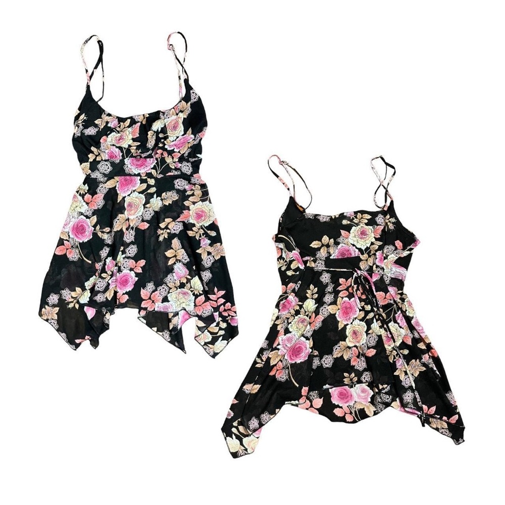 Y2K Butterfly Floral Babydoll Tank Brown Flowy Size Large Would Fit S - L